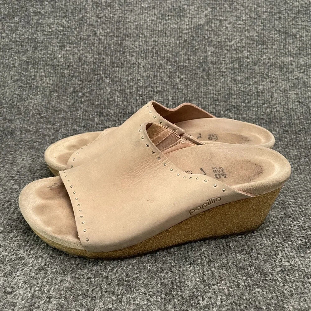 Papillio By Birkenstock Namica Wedge Sandals Womens Sz 40 Cork Slide Pink